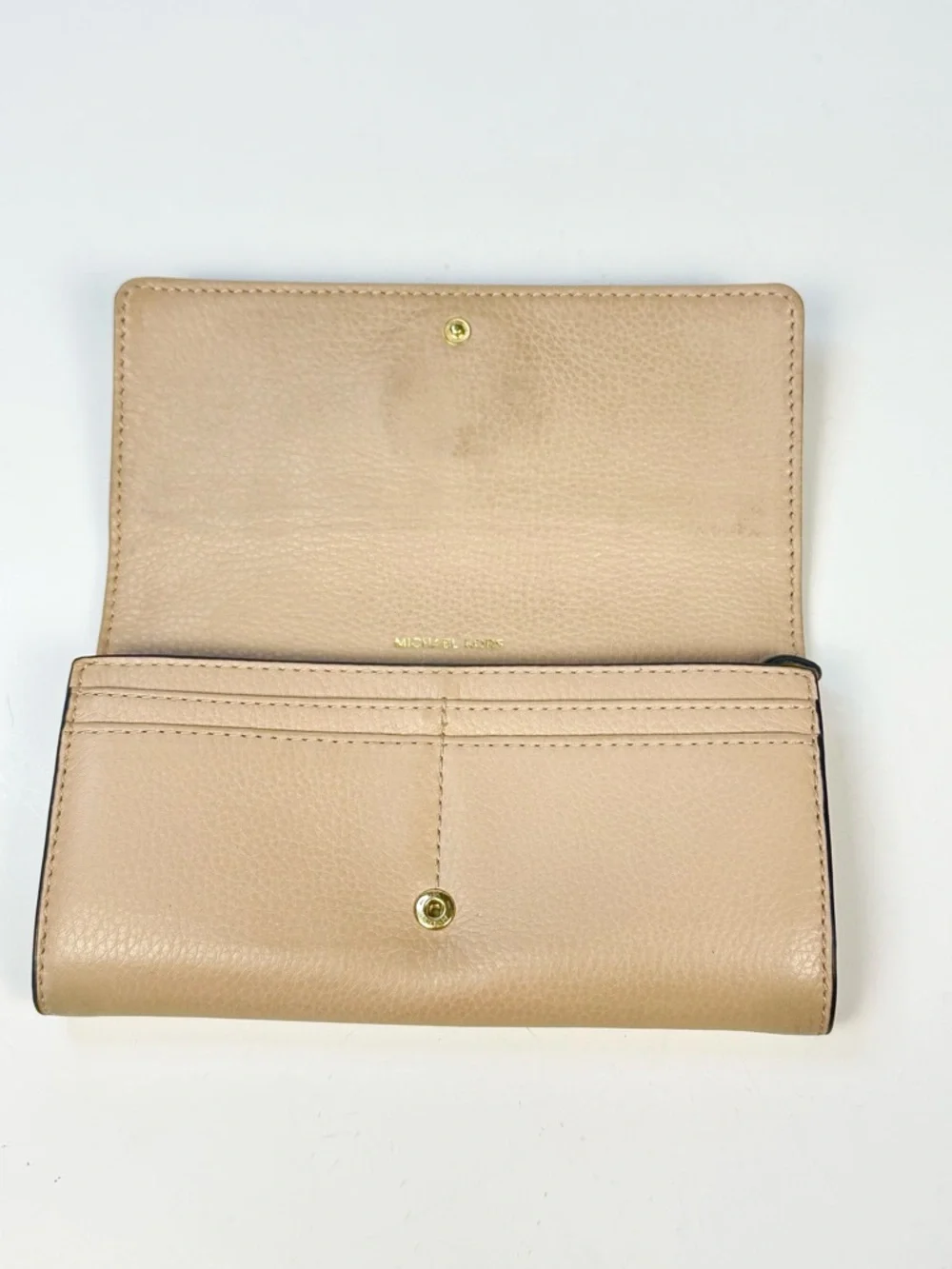 Michael Kors Fulton Carryall Wallet Tan Pebbled Leather